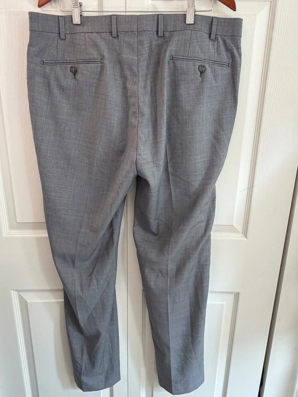 Calvin Klein Men’s Gray Wool Blend Dress Pants 38W 32L Tailored Trousers